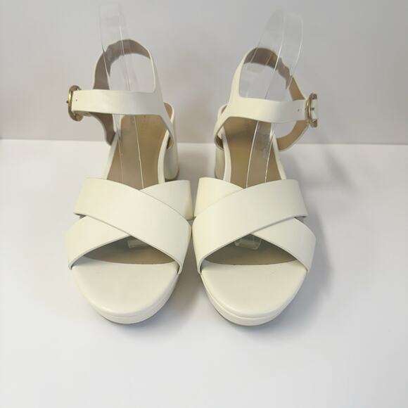 Aerosoles Cosmos Crisscross Platform Sandal in Eggshell Size 9.5 Block Heel - Picture 2 of 16